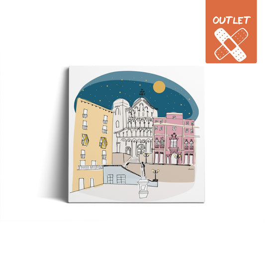 Cattedrale Cagliari notturna 30x30cm OUTLET