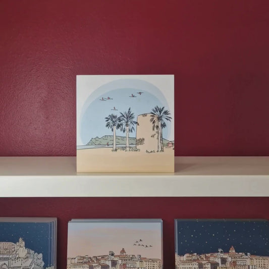 Stampa Torre Spagnola Poetto 20x20cm OUTLET